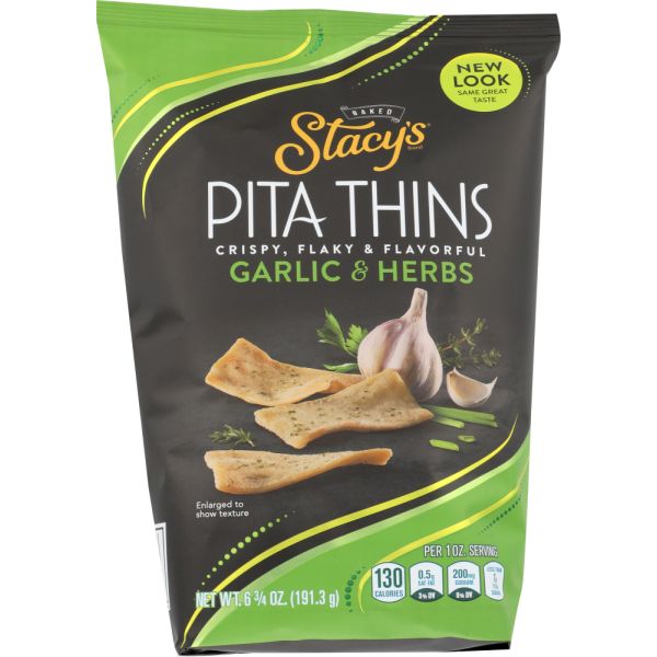 STACYS: Garlic and Herbs Pita Thins, 6.75 oz
