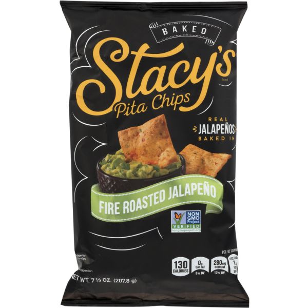 STACYS PITA CHIP: Fire Roasted Jalapeno Pita Chips, 7.33 oz