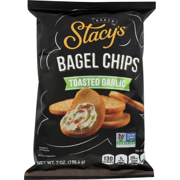 STACYS PITA CHIP: Toasted Garlic Bagel Chips, 7 oz