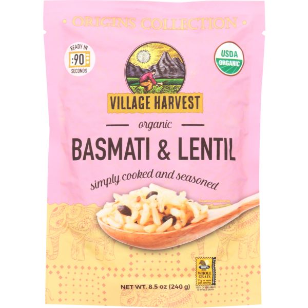 VILLAGE HARVEST: Organic Basmati & Lentil, 8.5 oz