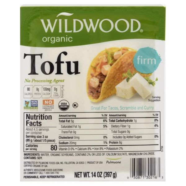 WILDWOOD: Organic Firm Tofu, 14 oz