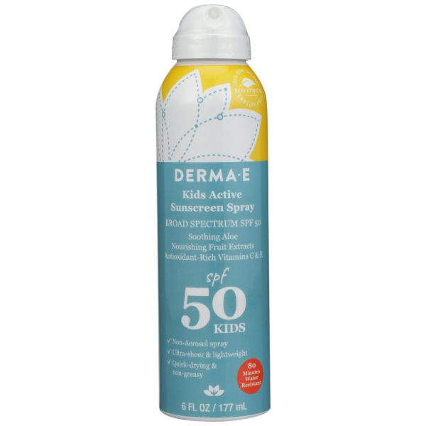 DERMA E: Spf 50 Kids Active Sunscreen Spray, 6 oz