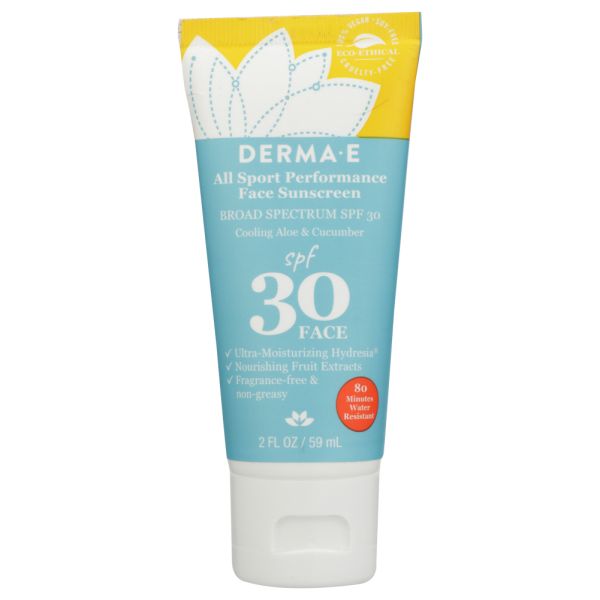 DERMA E: Spf 30 Face Sunscreen Water Resistance, 2 oz