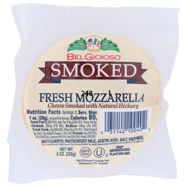 BELGIOIOSO: Fresh Mozzarella Smoked Ball Cheese, 8 oz