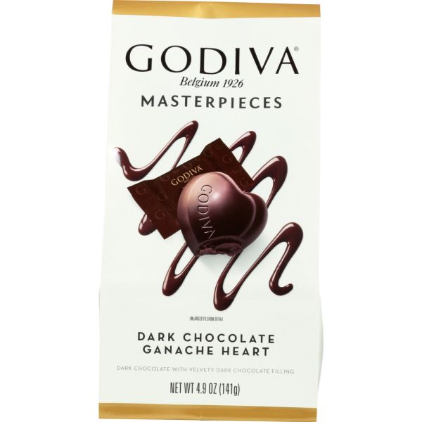 GODIVA: Wrapped Masterpieces Dark Chocolate Ganache Hearts, 4.9 oz