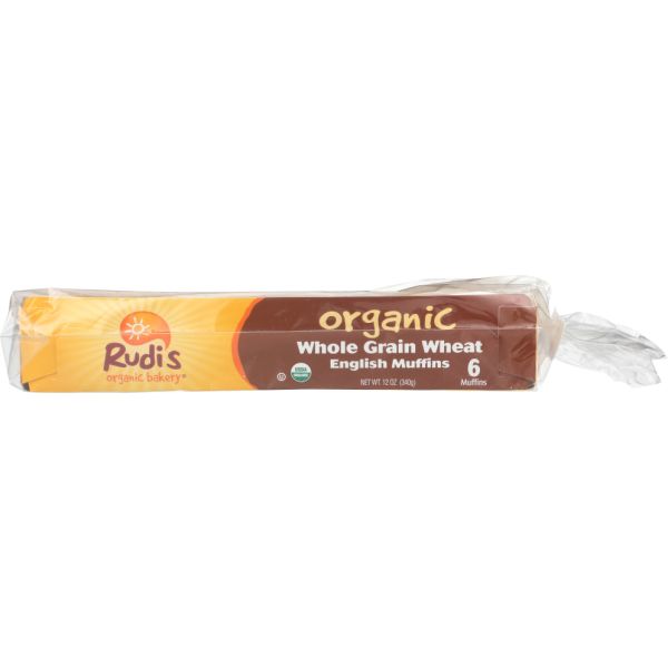 RUDI'S: Organic Bakery Organic Whole Grain Wheat English Muffins, 12 oz