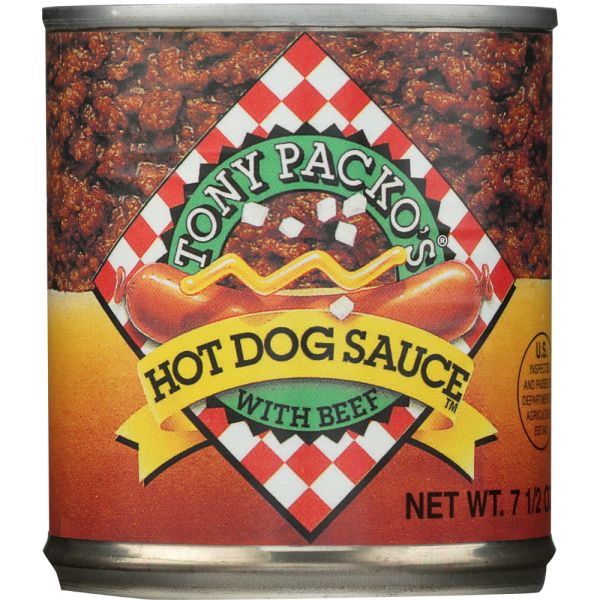 TONY PACKOS: Hot Dog Chili Sauce, 7.5 oz