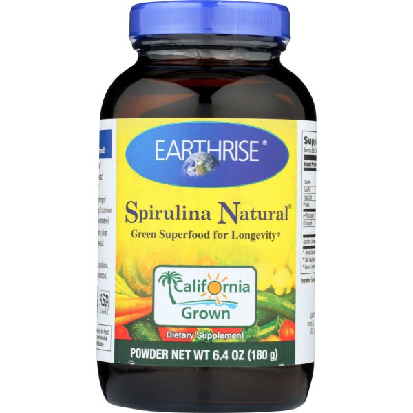 EARTHRISE: Spirulina Natural Green Super Food For Longevity Powder, 6.4 oz