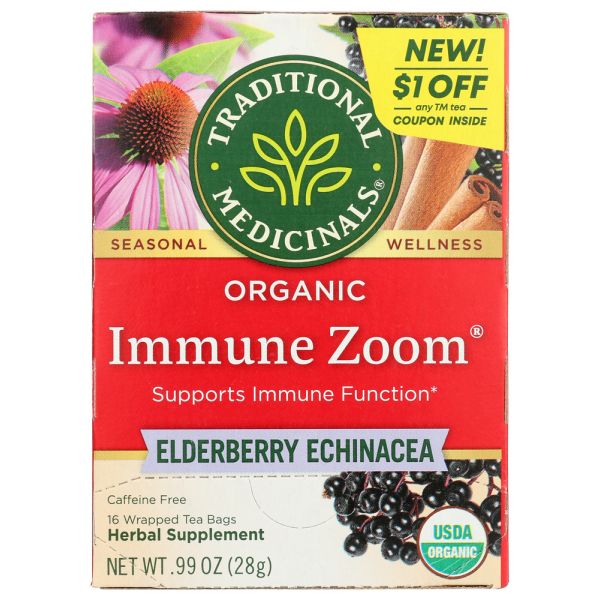 TRADITIONAL MEDICINALS: Immune Zoom Elderberry Echinacea Tea, 16 bg