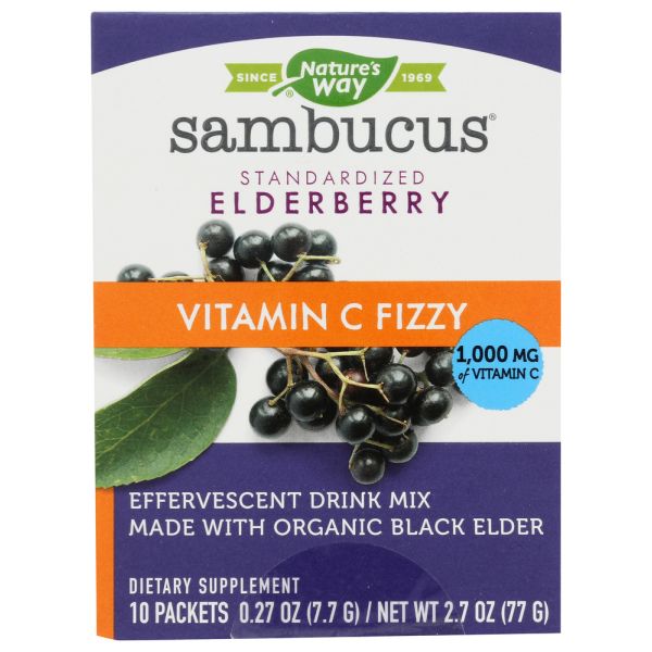 NATURES WAY: Sambucus Elderberry Vitamin C Fizzy, 10 ea