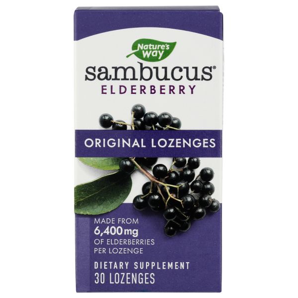 NATURES WAY: Sambucus Elderberry Original Lozenges, 30 ea