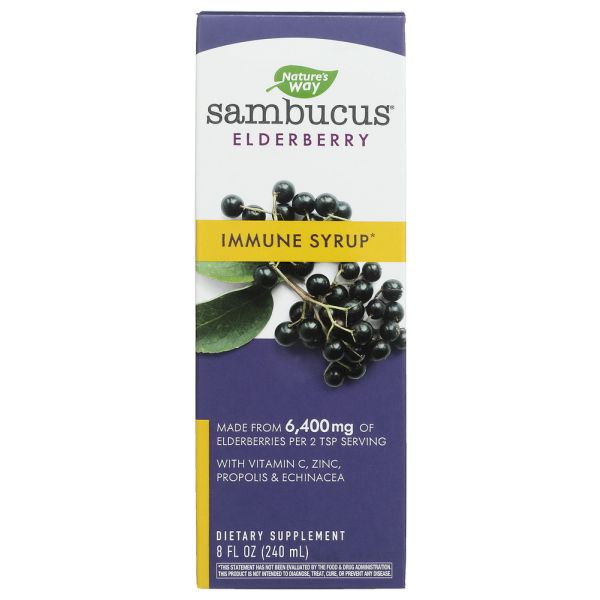 NATURES WAY: Sambucus Elderberry Immune Syrup, 8 fo