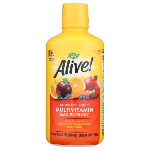 NATURES WAY: Alive Citrus Complete Liquid Multivitamin Max Potency, 30.4 oz