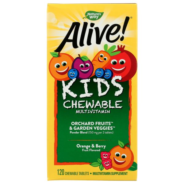 NATURES WAY: Orange & Berry Alive Kids Chewable Multivitamin, 120 ea