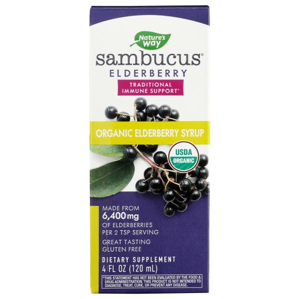 NATURES WAY: Sambucus Organic Syrup, 4 fo