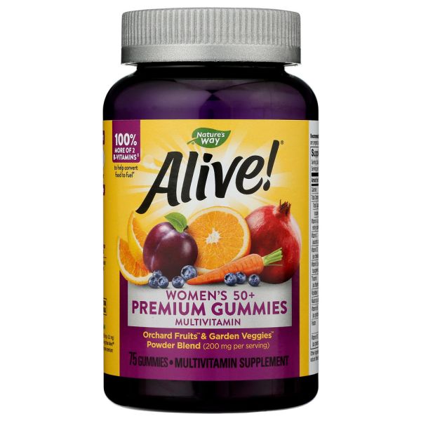 NATURES WAY: Alive Women 50+ Premium Gummies Multivitamin, 75 pc