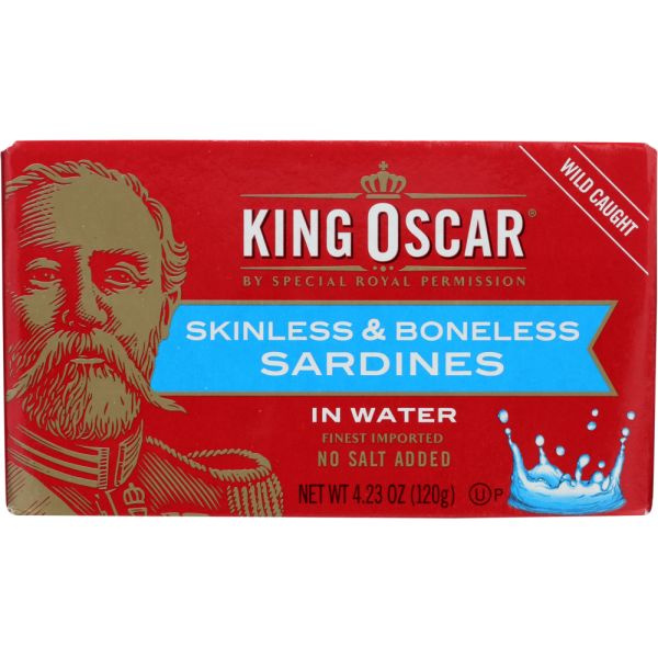 KING OSCAR: Skinless & Boneless Sardines In Water, 4.23 oz