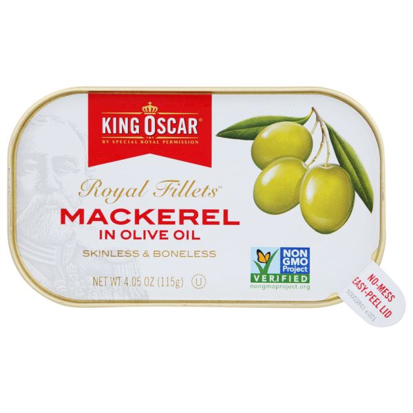 KING OSCAR: Mackerel Fillet Olive Oil, 4.05 oz