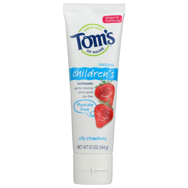 TOMS OF MAINE: Silly Strawberry Flouride Free Toothpaste, 5.1 oz