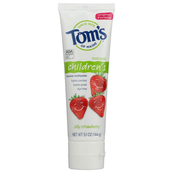 TOMS OF MAINE: Silly Strawberry Children Flouride Toothpaste, 5.1 oz