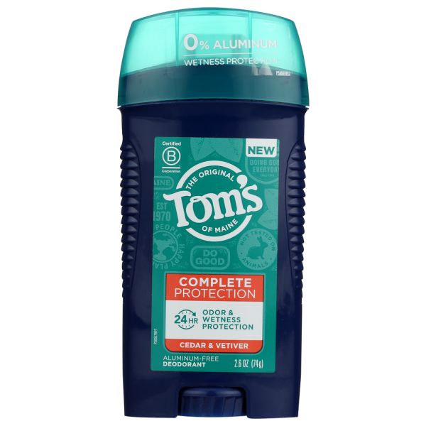 TOMS OF MAINE: Complete Protection Deodorant Cedar & Vetiver, 2.6 OZ