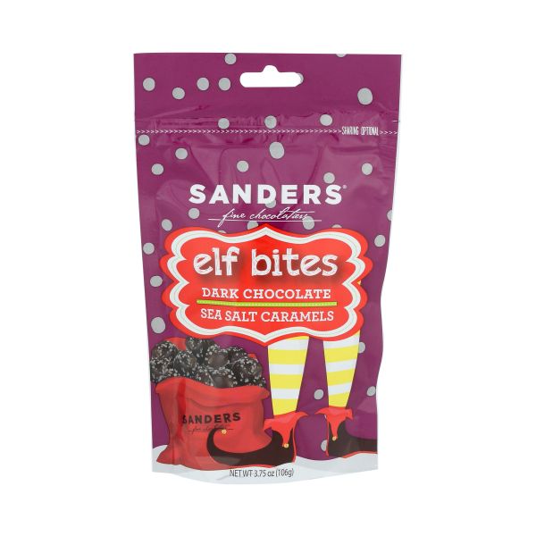 SANDERS: Elf Bites Dark Chocolate Sea Salt Caramel, 3.75 oz