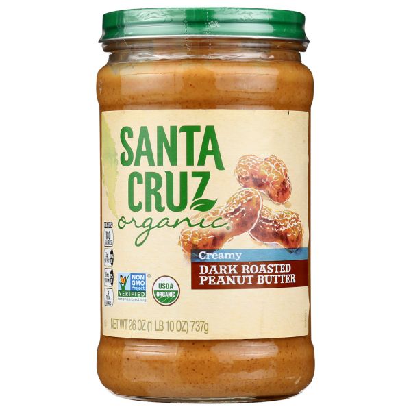 SANTA CRUZ ORGANIC: Dark Roasted Creamy Peanut Butter, 26 oz