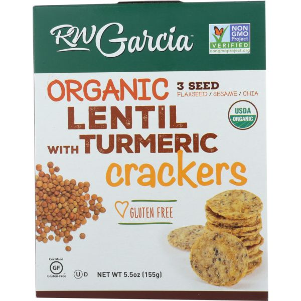 RW GARCIA: Organic Lentil with Turmeric Crackers, 5.5 oz