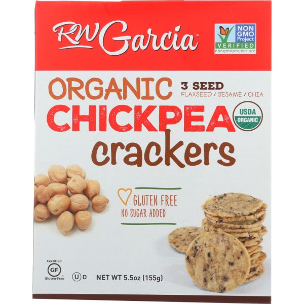 RW GARCIA: Organic Chickpea Crackers, 5.5 oz