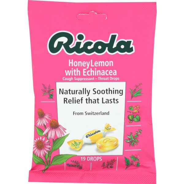RICOLA: Honey Lemon with Echinacea Cough Suppressant, 19 pc