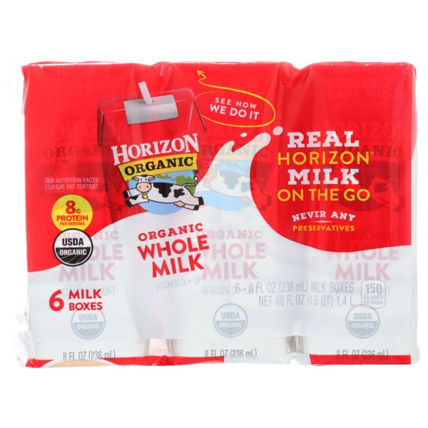 HORIZON: Organic Whole Milk 6 Count, 48 fo