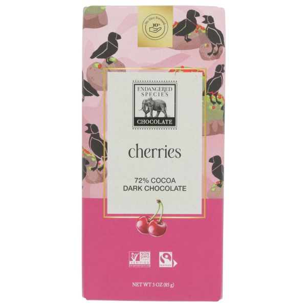 ENDANGERED SPECIES: Vibrant Cherries Dark Chocolate, 3 oz