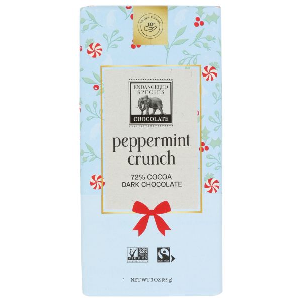 ENDANGERED SPECIES: Peppermint Crunch Dark Chocolate, 3 oz