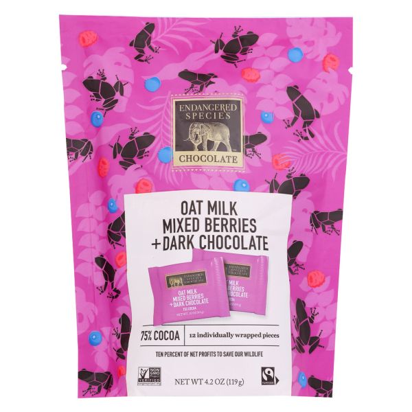 ENDANGERED SPECIES: Dark Chocolate With Oat Milk and Mixed Berries, 4.2 oz