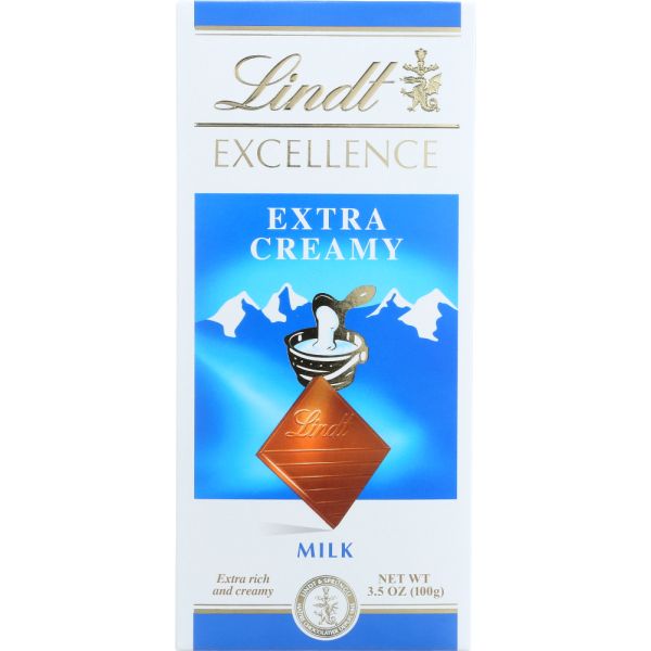 Lindt Excellence Extra Creamy Milk Chocolate, 3.5 Oz