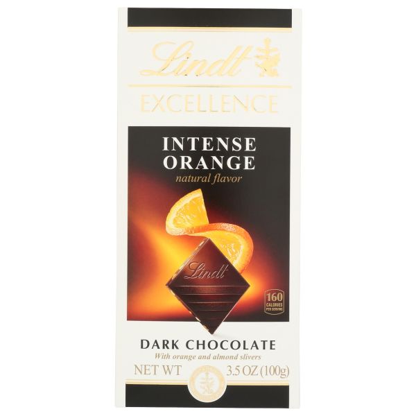 LINDT:  Intense Orange Excellence Dark Chocolate Bar, 3.5 oz