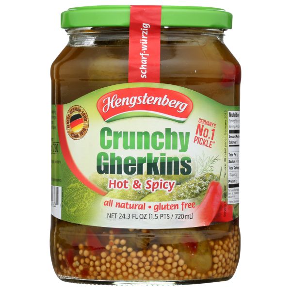 HENGSTENBERG: Gherkins Hot And Spicy, 24.3 oz