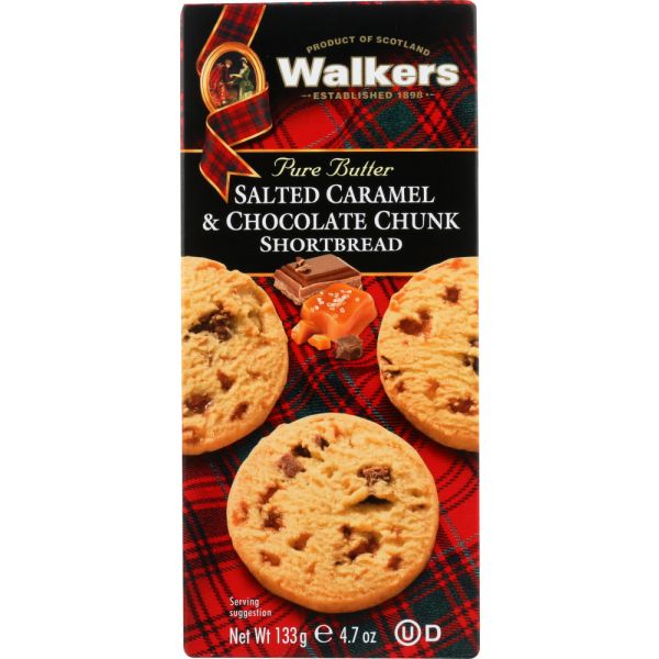 WALKERS: Salted Caramel & Milk Chocolate Chunk Shortbread, 4.7 oz
