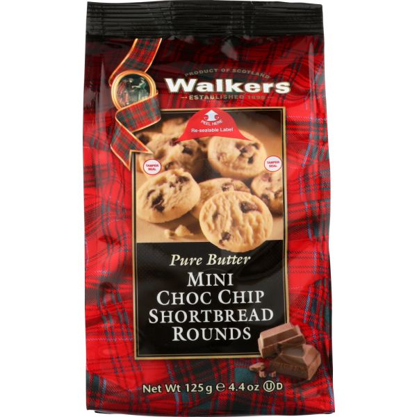 WALKERS: Shortbread Rounds Mini Chocolate Chip, 4.4 OZ