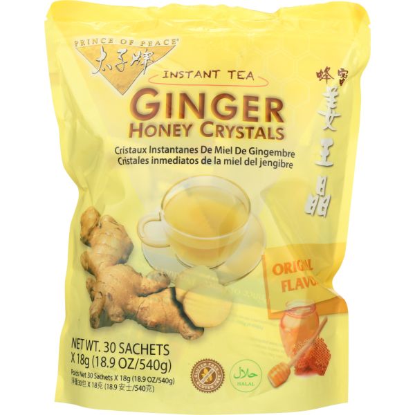 PRINCE OF PEACE: Instant Tea Original Ginger Honey Crystals, 30 bg