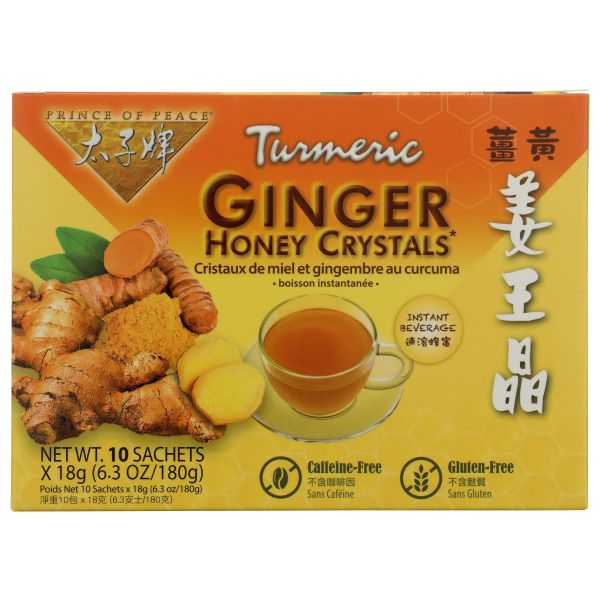 PRINCE OF PEACE: Turmeric Ginger Honey Crystals Tea, 10 bg