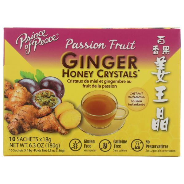 PRINCE OF PEACE: Passion Fruit Ginger Honey Crystals Tea, 10 bg