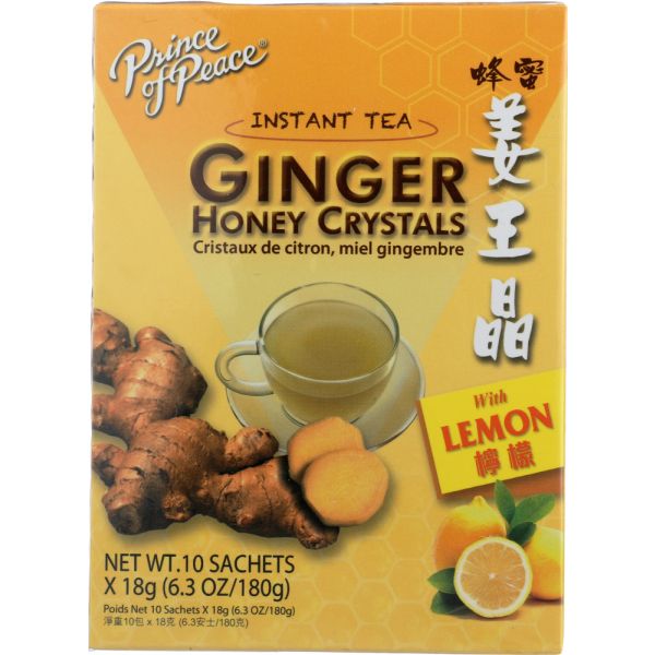 PRINCE OF PEACE: Instant Tea Ginger Ginger Honey Crystals With Lemon, 10 bg