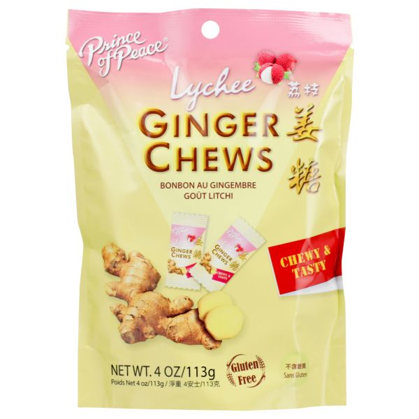 PRINCE OF PEACE: Ginger Chews With Lychee, 4 oz