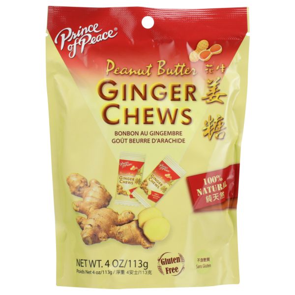 PRINCE OF PEACE: Ginger Chews With Peanut Butter, 4 oz