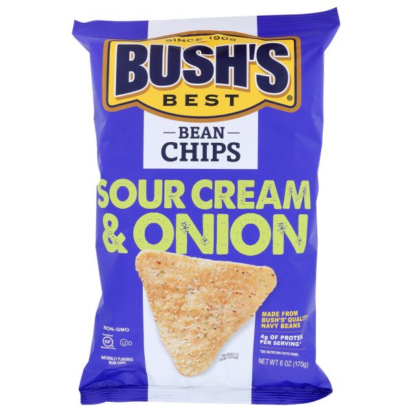 BUSHS BEST: Chips Sour Crm Onion Bean, 6 oz