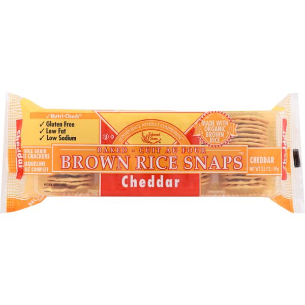 EDWARD & SONS: Cheddar Baked Brown Rice, 3.5 oz
