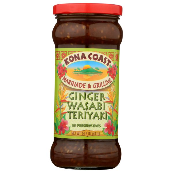 KONA COAST: Sauce Teriyaki Ginger Wasabi, 14 oz
