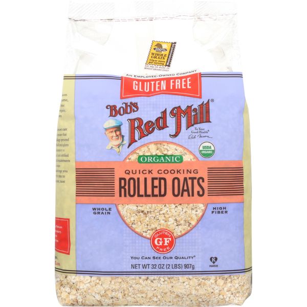 BOBS RED MILL: Gluten Free Organic Quick Cooking Rolled Oats, 32 oz