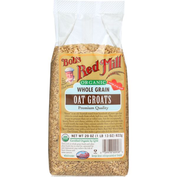 BOBS RED MILL: Organic Oat Groats Whole Grain, 29 oz
